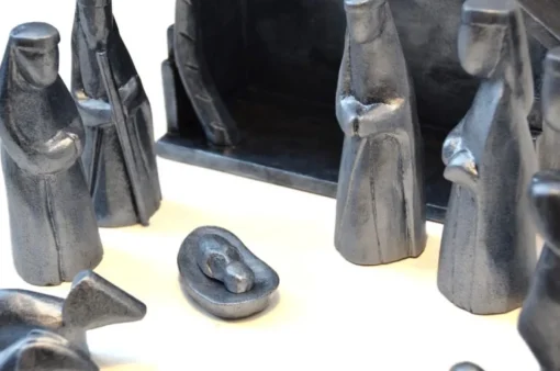 Floz Kerststallen>Kerststal - Silver Black - Hout - Fairtrade Uit Indonesie