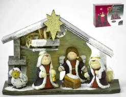 Bouwman Kerststallen>Kerststal Hout Kinderen - 22.5 X 16Cm