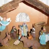 Bouwman Kerststallen>Kerststal Hout Met 9 Beeldjes 35Cm Nr. 024