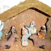 Bouwman Kerststallen>Kerststal Hout Met 9 Beeldjes 014