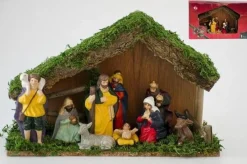 Bouwman Kerststallen>Kerststal Hout Met 9 Figuren (2155)