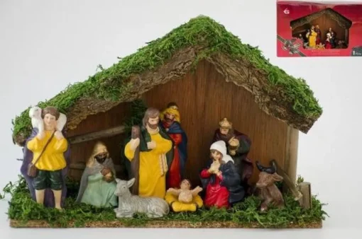 Bouwman Kerststallen>Kerststal Hout Met 9 Figuren (2155)