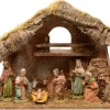 Decoris Kerststallen>Kerststal Met 8 Kerst Figuren 38 Cm - Kerststallen