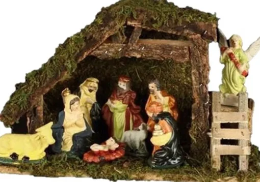 Feeric lights u0026 Christmas Kerststallen>Kerststal Met 8 Kerstfiguren - 20 Cm - Porselein