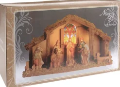 Generic Kerststallen></noscript>Kerststal Met Verlichting - 39 X 15 X 22,5 Cm - Op Batterijen