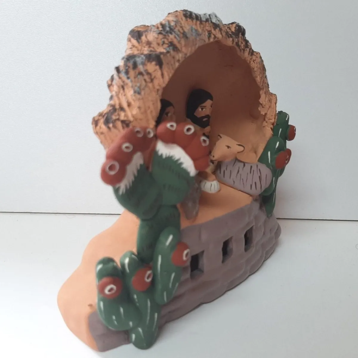 eigen Kerststallen>Kerststal Van Roodbruin Aardewerk, Fairtrade Uit Peru, 11 Cm Barbosa-Hn028