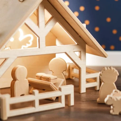 Lovelties Kerststallen>Kerststal Voor Kinderen. Inclusief 12 Figuren. Deze Kerststallen Worden Gemaakt In Nederland. Na De Kerst Plat Op Te Bergen.