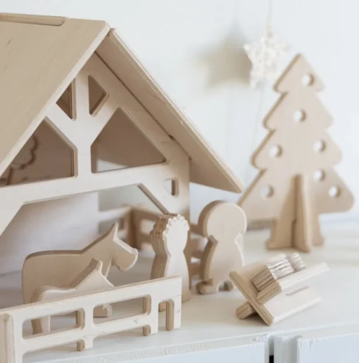 Lovelties Kerststallen>Kerststal Voor Kinderen. Inclusief 12 Figuren. Deze Kerststallen Worden Gemaakt In Nederland. Na De Kerst Plat Op Te Bergen.