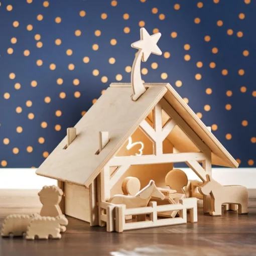 Lovelties Kerststallen>Kerststal Voor Kinderen. Inclusief 12 Figuren. Deze Kerststallen Worden Gemaakt In Nederland. Na De Kerst Plat Op Te Bergen.