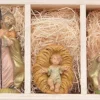 Merkloos Kerststallen>Kerststal/Kerstbeelden Jozef, Maria, Jezus, Os En De Ezel 12 Cm
