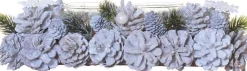 WDMT Kerststukjes>Kerststuk Kaarsenhouder - Pearl |13 X 9 X 30 Cm | Decoratieve En Goed Gevulde Kerstdecoratie Met Waxinehouder | Vervaardigd Uit Natuurlijke Materialen En Witte Details | Wit