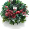 Merkloos Kerststukjes>Kerststukje Maken – Wit Schaaltje + Oase + Kerstkrans - Rood - Kunst - Ca. 20 Cm – Bij-007