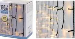 Merkloos Kerstverlichting - Ijspegel - Lichtgordijn - 6 Meter - Ijspegel - 180 Led's Voor Binnen & Buiten Best