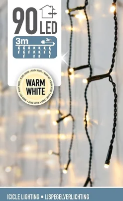 Merkloos Kerstverlichting - Ijspegel - Lichtgordijn - 3 Meter - Ijspegel - 90 Led's Voor Binnen & Buiten Cheap