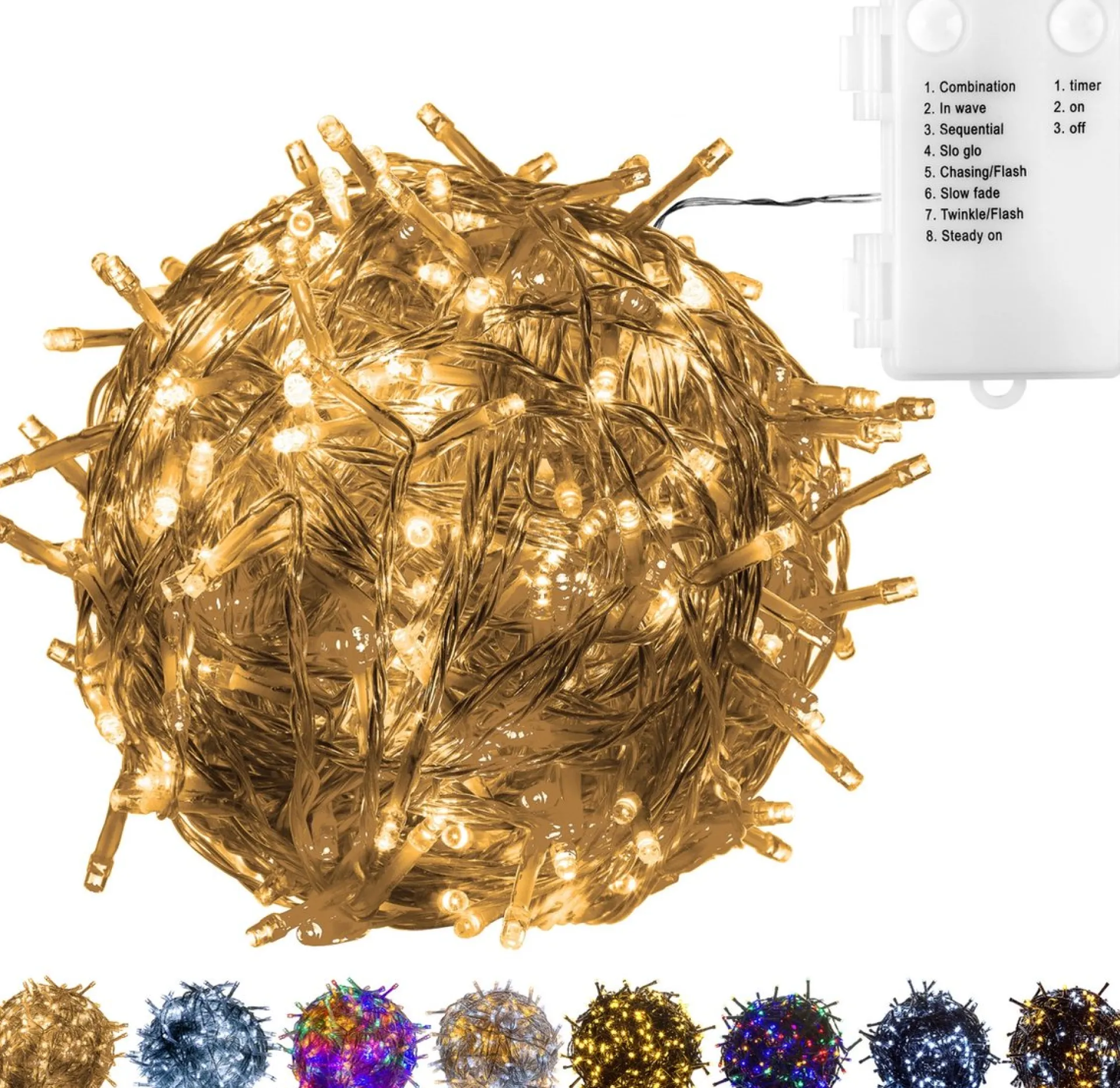 Trend24 Kerstverlichting - Sfeerverlichting - Kerstverlichting Buiten - Kerstverlichting Binnen - Kerstversiering - Feestverlichting - Lichtsnoer - Lichtsnoer Buiten - Voor Binnen En Buiten - Op Batterij - 10 M - Warm Wit Best