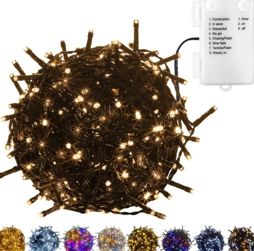 Trend24 Kerstverlichting - Sfeerverlichting - Kerstverlichting Buiten - Kerstverlichting Binnen - Kerstversiering - Feestverlichting - Lichtsnoer - Lichtsnoer Buiten - Voor Binnen En Buiten - Op Batterij - 5 M - Warm Koud Hot