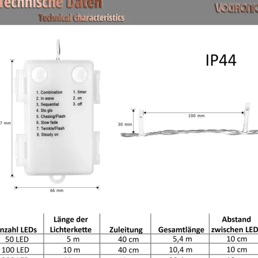 Trend24 Kerstverlichting - Sfeerverlichting - Kerstverlichting Buiten - Kerstverlichting Binnen - Kerstversiering - Feestverlichting - Lichtsnoer - Lichtsnoer Buiten - Voor Binnen En Buiten - Op Batterij - 5 M - Warm Koud Hot