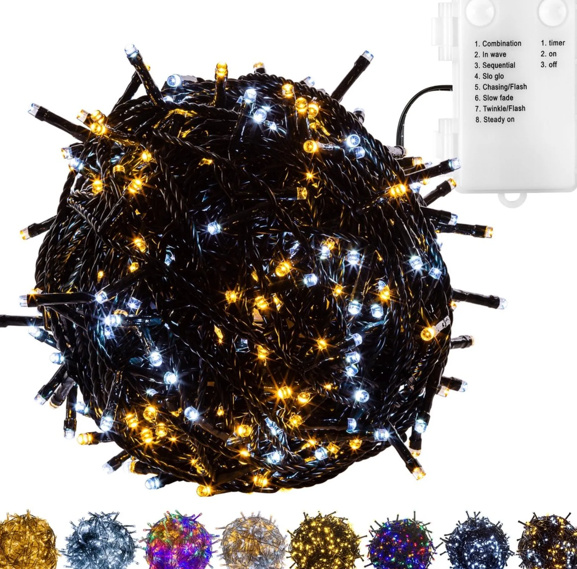 Trend24 Kerstverlichting - Sfeerverlichting - Kerstverlichting Buiten - Kerstverlichting Binnen - Kerstversiering - Feestverlichting - Lichtsnoer - Lichtsnoer Buiten - Voor Binnen En Buiten - Op Batterij - 20 M - Warm Koud Best