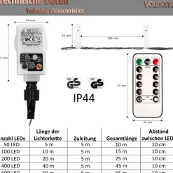 Trend24 Kerstverlichting - Sfeerverlichting - Kerstverlichting Buiten - Kerstverlichting Binnen - Kerstversiering - Feestverlichting - Lichtsnoer - Lichtsnoer Buiten - Voor Binnen En Buiten - Met Afstandsbediening - 20 M - Warm Koud Store