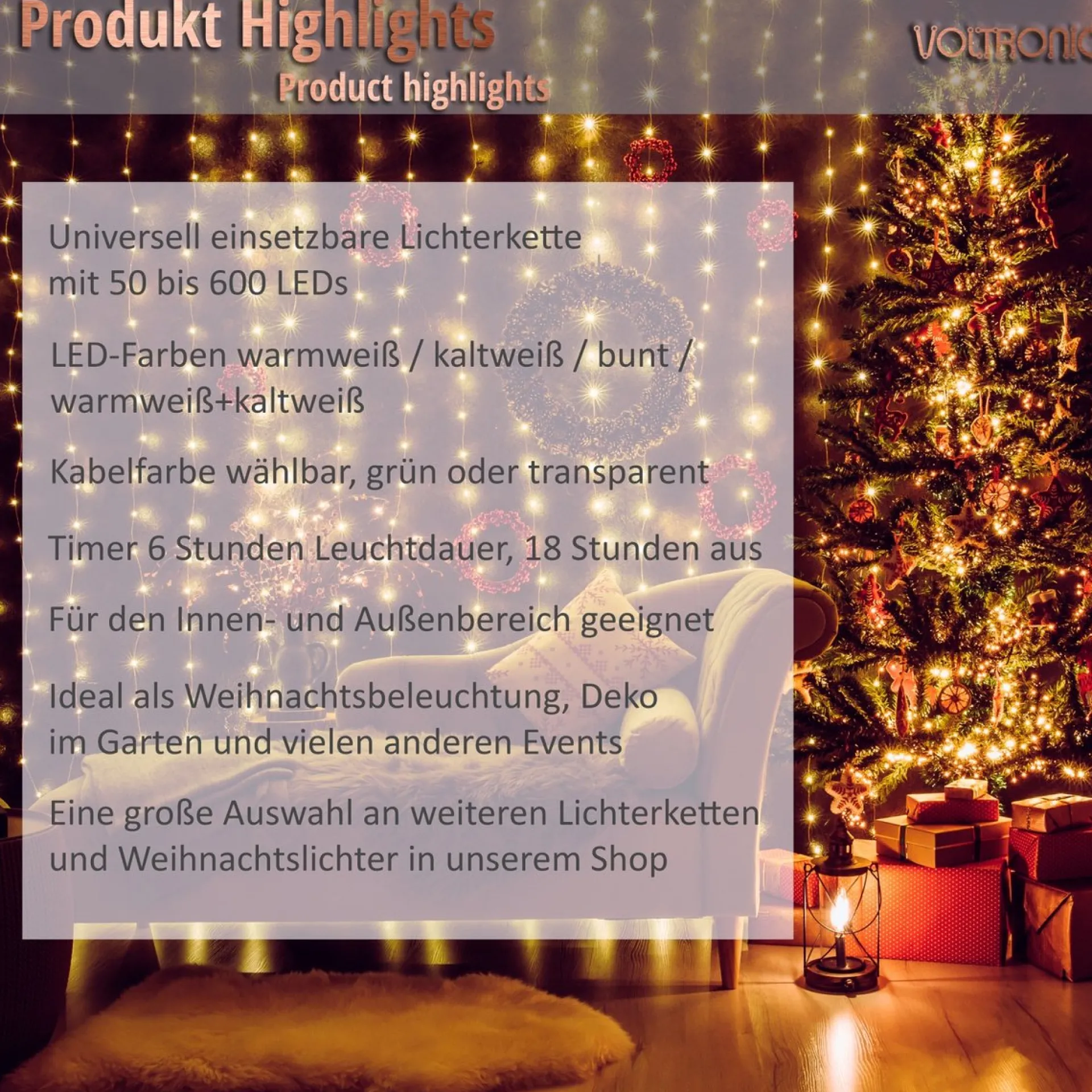 Trend24 Kerstverlichting - Sfeerverlichting - Kerstverlichting Buiten - Kerstverlichting Binnen - Kerstversiering - Feestverlichting - Lichtsnoer - Lichtsnoer Buiten - Voor Binnen En Buiten - Met Afstandsbediening - 20 M - Warm Koud Store