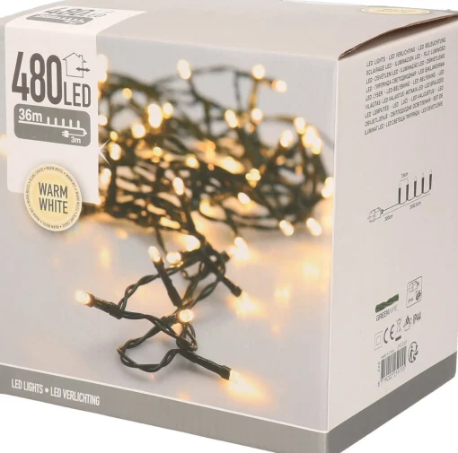 BigBuy Christmas Kerstverlichting - Warm Wit Buiten - 480 Lampjes - 3600 Cm Shop