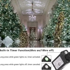 discountershop Kerstverlichting Buiten 25 Meter 1250 Led - Wit - Lichtsnoer Nano Koperdraad - Ip44 Stekker Met Timerfunctie - Kerstboomverlichting - Geschikt Voor Binnen En Buiten - Kerstverlichting Led Hot