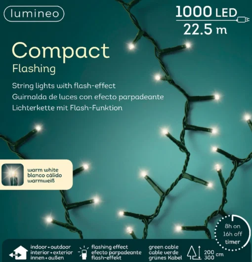 Merkloos Kerstverlichting Compact Flash Warm Wit Buiten 2000 Lampjes - Knipper Verlichting Best