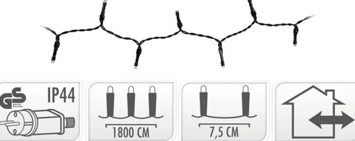Merkloos Kerstverlichting Lichtsnoeren 240 Gekleurde Led Lampjes Buiten - 18 Meter - Kerstlampjes/Kerstlichtjes - Binnen/Buiten Shop