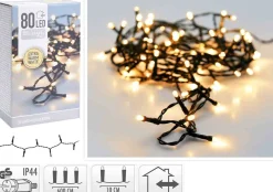 Merkloos Kerstverlichting Transparant Snoer Met 80 Warm Witte Lampjes - 6 Meter - Kerstlampjes/Kerstlichtjes - Binnen/Buiten Flash Sale
