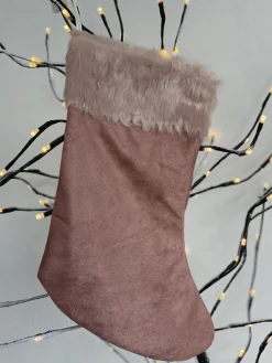 corios Kerstsokken>Kerstversiering Roze Kerst Sok 21 X 40 Cm