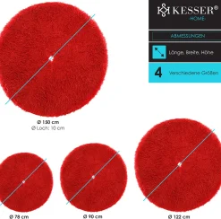 Kesser ® Kerstboomrok Kerstboomkleed Imitatiebont Rond Kerstboom Tapijt Vilt Pluche Voor Sneeuw Decoratie Versieringen - Rood / O 78 Cm Rood - O 78 Cm Online