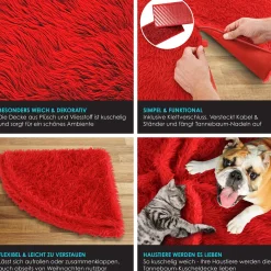 Kesser ® Kerstboomrok Kerstboomkleed Imitatiebont Rond Kerstboom Tapijt Vilt Pluche Voor Sneeuw Decoratie Versieringen - Rood / O 78 Cm Rood - O 78 Cm Online