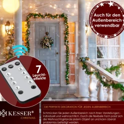 Kesser Guirlandes></noscript>® Kerstslinger | Guirlande Met 100 Led's Warmwit Lampjes - Kerstversiering, Kerstguirlande Led Verlichting Voor Kerstboom En Binnen & Buiten, Kerstverlichting Slinger Voor Kerstmis - Groen, 5M / 100 Leds Met Afstandsbediening
