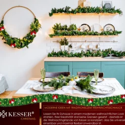 Kesser Guirlandes></noscript>® Kerstslinger | Guirlande Met 100 Led's Warmwit Lampjes - Kerstversiering, Kerstguirlande Led Verlichting Voor Kerstboom En Binnen & Buiten, Kerstverlichting Slinger Voor Kerstmis - Groen, 5M / 100 Leds Met Afstandsbediening