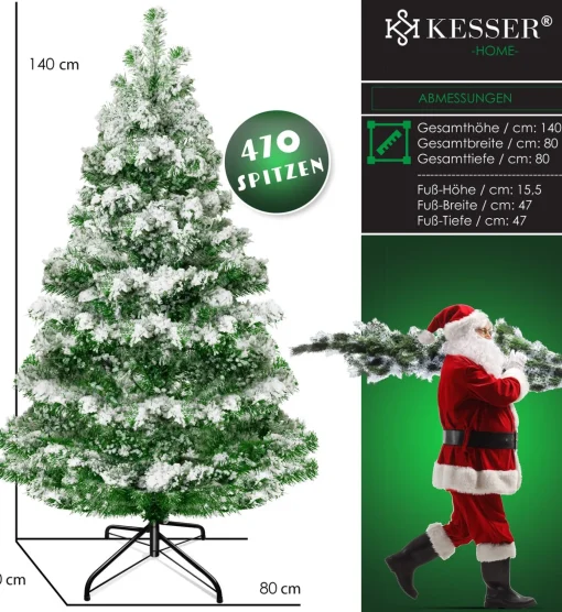 Kesser ® Kunstkerstboom - Kerstboom - Kunstmatige Kerstboom Van Pe - Sneeuw, 140Cm Discount
