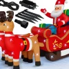 Kesser Kerstbeelden>® Opblaasbare Kerstman Met Slee Xl Led Verlicht - Kerstman Pop Met Rendier Kerstverlichting Incl. Bevestigingsmateriaal Kerstversiering Kerstdecoratie
