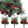 KIARA Kerststukjes> 20 Stuks Kleine Kunstmatige Dennentakken Met Bessen En Dennenappels Ideaal Voor Kerstdecoratie Kerstdecoratie Adventsdecoratie Buiten Binnen Zelf Maken Knutselen Adventkrans Advent Tafeldecoratie