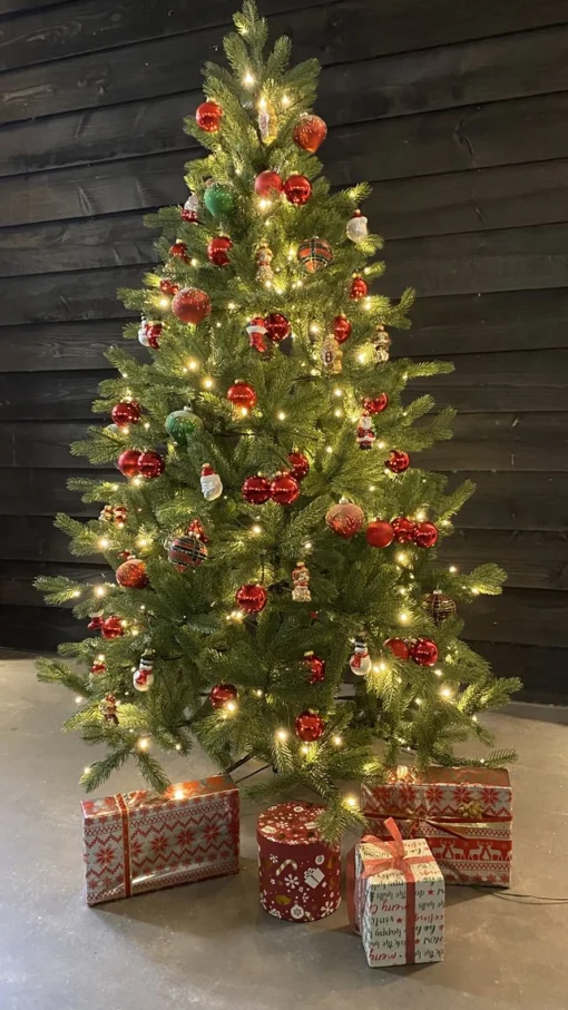 KJ Kunstkerstbomen Kjkunstkerstbomen Malmo Kunstkerstboom De Luxe 180Cm Met Inclusief Led Verlichting 300 Led-Lampjes-1215 Pe Takken 180 Cm New