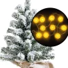 Merkloos Kleine Kunst Kerstboom - Besneeuwd - Incl. Zonnebloemen Lichtsnoer - H45 Cm Hot