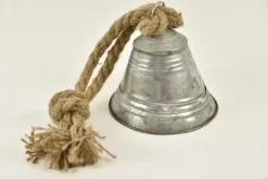 Wiljan Kersthanger>Klok M Met Klepel Aan Jute Touw - Zink - Old-Finish - Kersthanger - Kerstklok - Kerstdecoratie - Kerstbel Merk: Schrijf Een Review