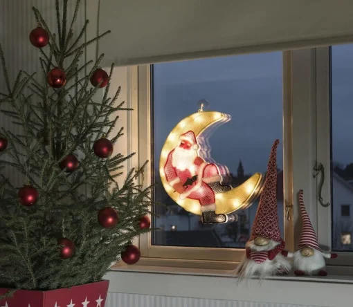 Konst Smide Led Raamdecoratie Kerstman Verlichte Kerstfiguren - 40 Cm - Maan - 20 Leds Best Sale