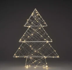 Konst Smide Konstsmide 1792 - Kerstdecoratie - Metalen Kerstboom Zilver 3D Met 100 Ledjes - 47 X 60 Cm - 3V - Voor Binnen - Warmwit Cheap