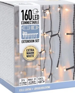 Nampook Koppelbare Ijspegelverlichting - 160 Led - 3M - Warm Wit Binnen/Buiten Verlichting New