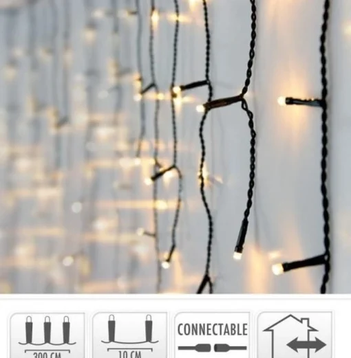 Nampook Koppelbare Ijspegelverlichting - 160 Led - 3M - Warm Wit Binnen/Buiten Verlichting New