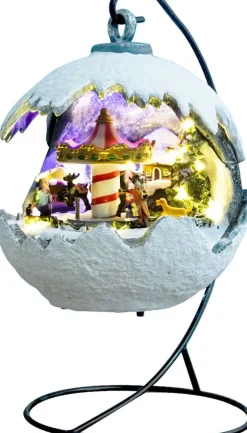 Kristmar Kersthanger></noscript> Kerstbal Met Led Verlichting En Muziek – Kerstbal Met Draaiende Carrousel – Stevig Kerstbeeldje – L29.5Xb21.5Xh28.5 Cm – Polyresin – Led - Multicolor