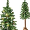 Viking Choice Kunst Kerstboom Met Houten Stam – 220 Cm + Sneeuw & Versiering Outlet