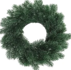 Merkloos Kerstkransen>Kunst Kerstkrans Blauwgroen 35 Cm Met Ijzeren Hanger - Kerst Decoratie Kransen Van Dennentakken