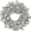 Merkloos Kerstkransen>Kunst Kerstkrans Groen/Sneeuw 35 Cm