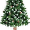 Viking Choice Kunstkerstboom - 180 Cm - Met Houten Stam - Sneeuw En Dennenappels Discount