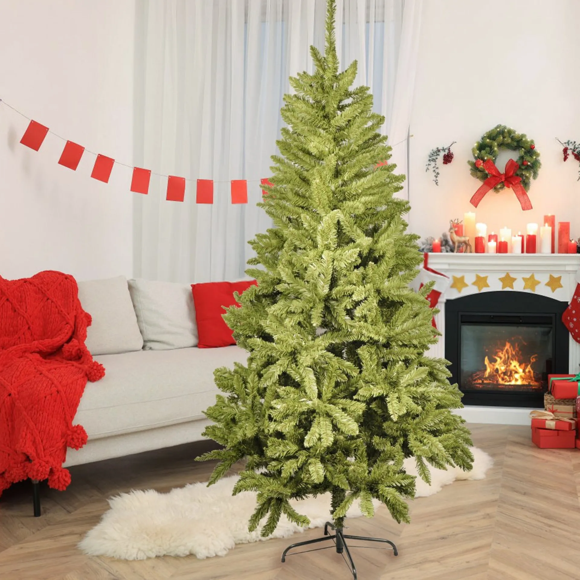 Viking Choice Kunstkerstboom - 220 Cm - Stalen Voet - Spar Groen Online